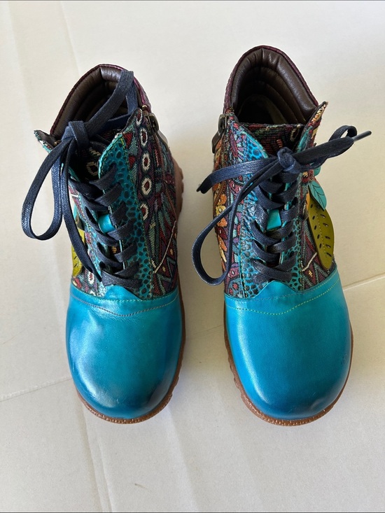 Unbranded Shoes - UNBRANDED BOHEMIAN FLORAL LEATHER COMFORTABLE WALKING BOOTS SZ 39